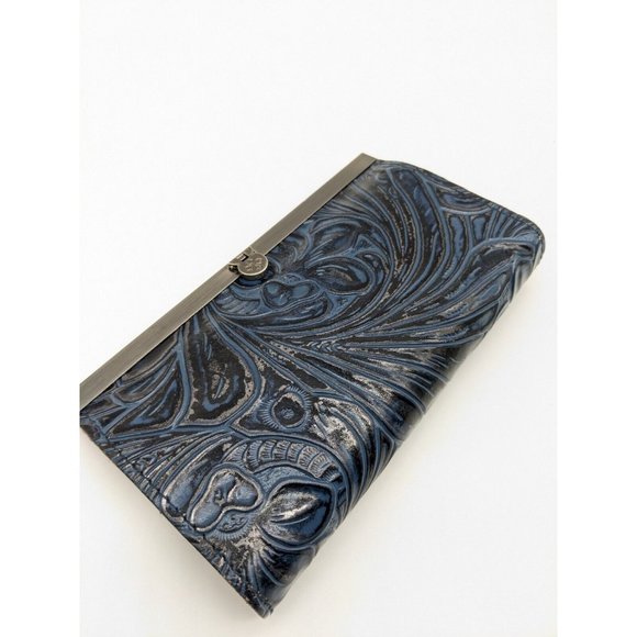 PATRICIA NASH Cauchy tooled embroidered leather women's wallet - BLUE (Used) - Picture 2 of 9